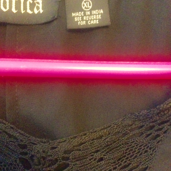 Crochet top maxi dress vtg sleeveless Rayon blend India - Picture 10 of 12